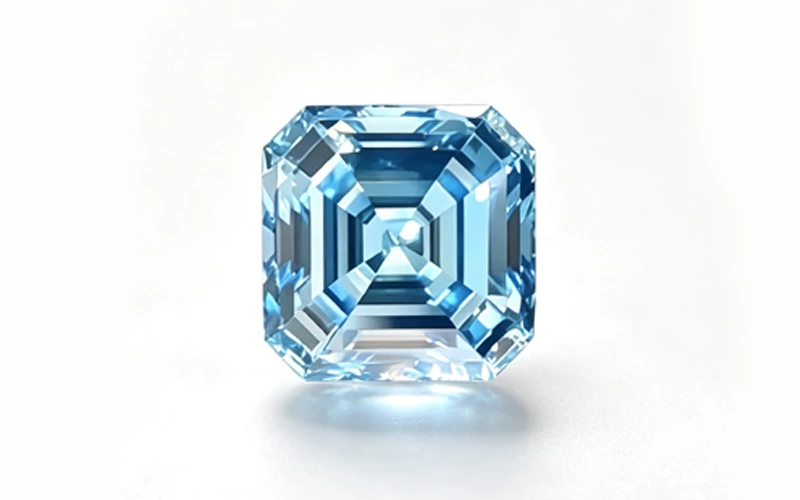 Assher cut blue lab created diamonds