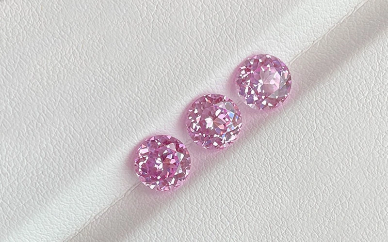 round cut pink lab created diamonds