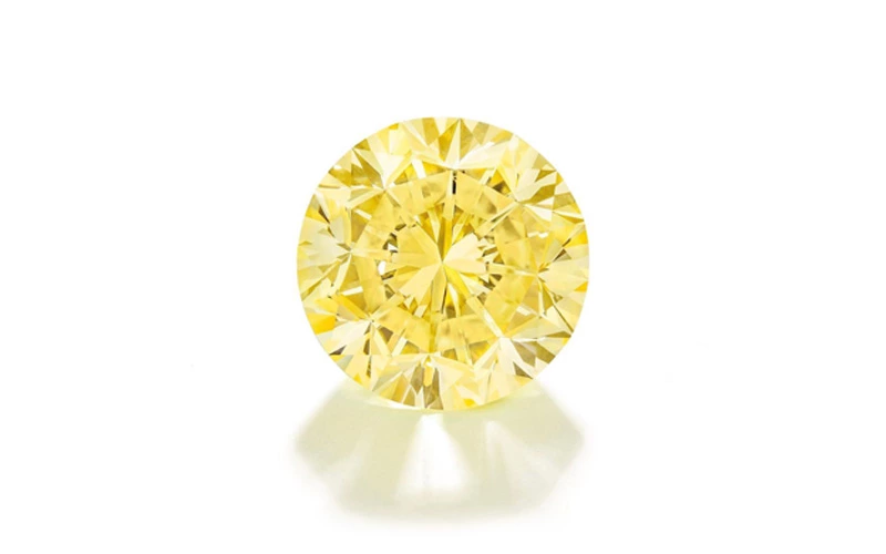 Round cut yellow lab created diamonds